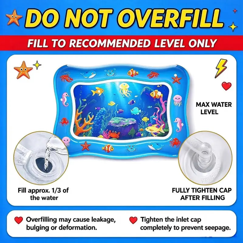 Thick 0.7mm PVC Cat Water Play Mat – Interactive Cooling Activity Pad with Floating Fish