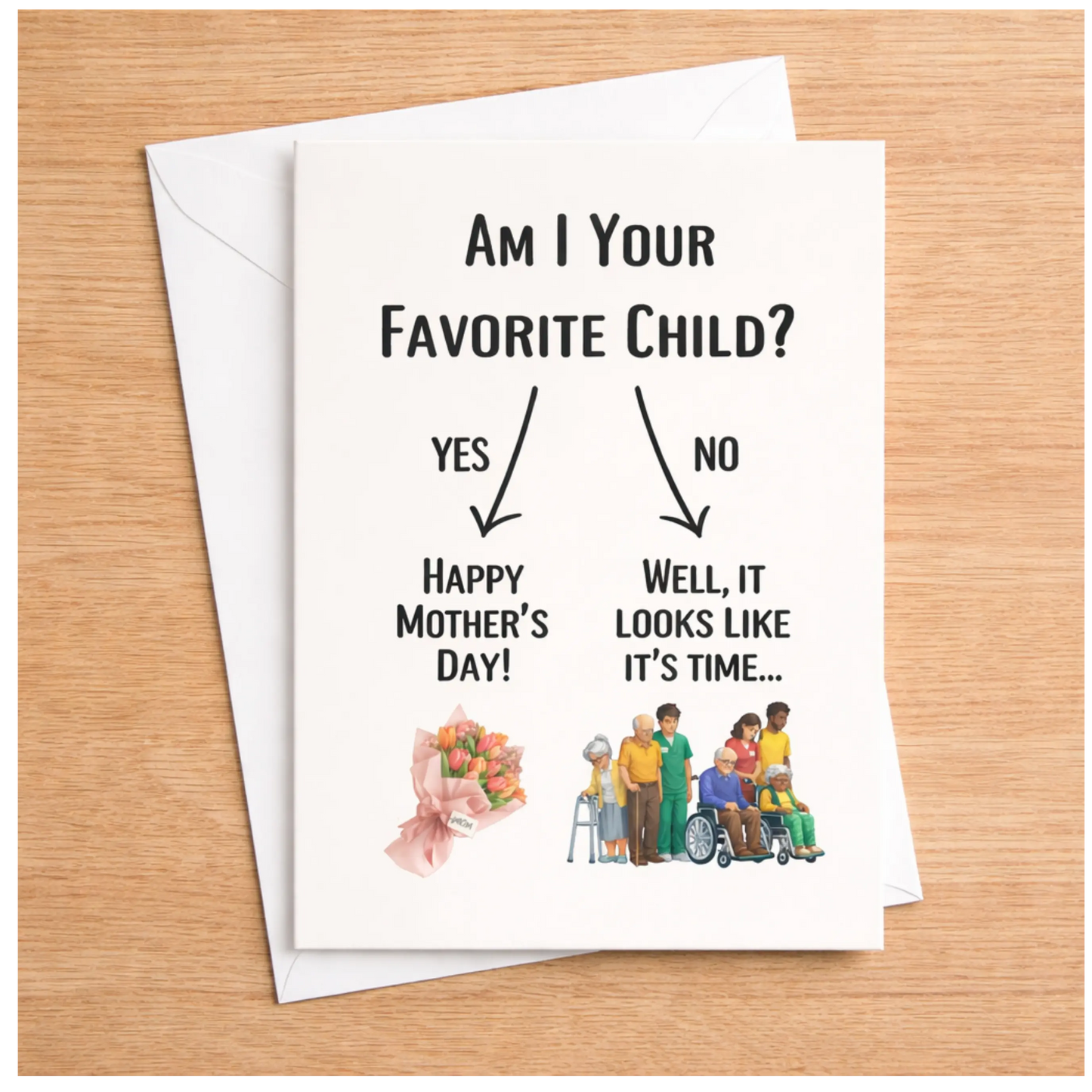 Funny Mother's Day Card | Sarcastic Gag Gift for Mom (Blank Inside)