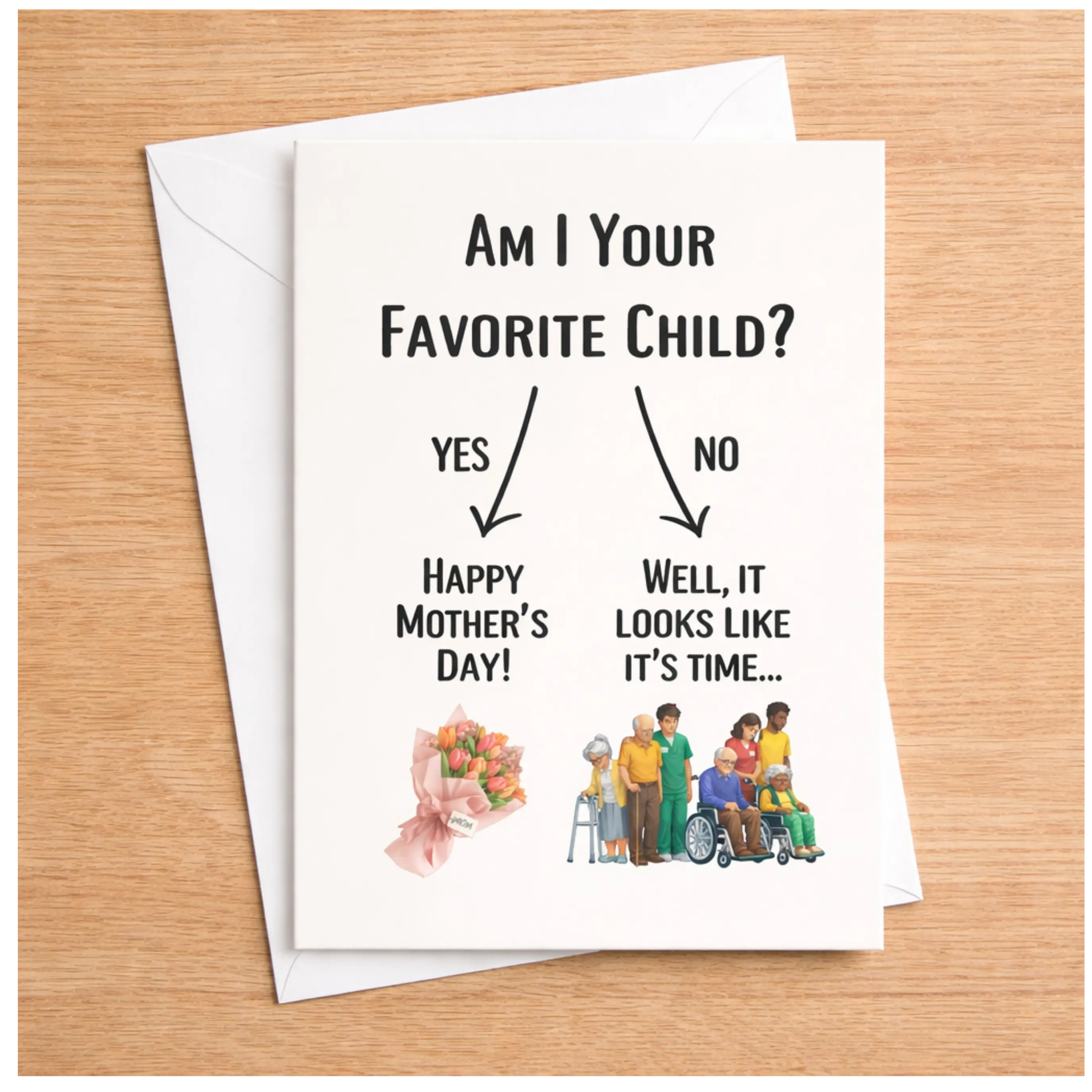 Tarjeta divertida del Día de la Madre | Regalo de broma sarcástico para mamá (Interior en blanco)