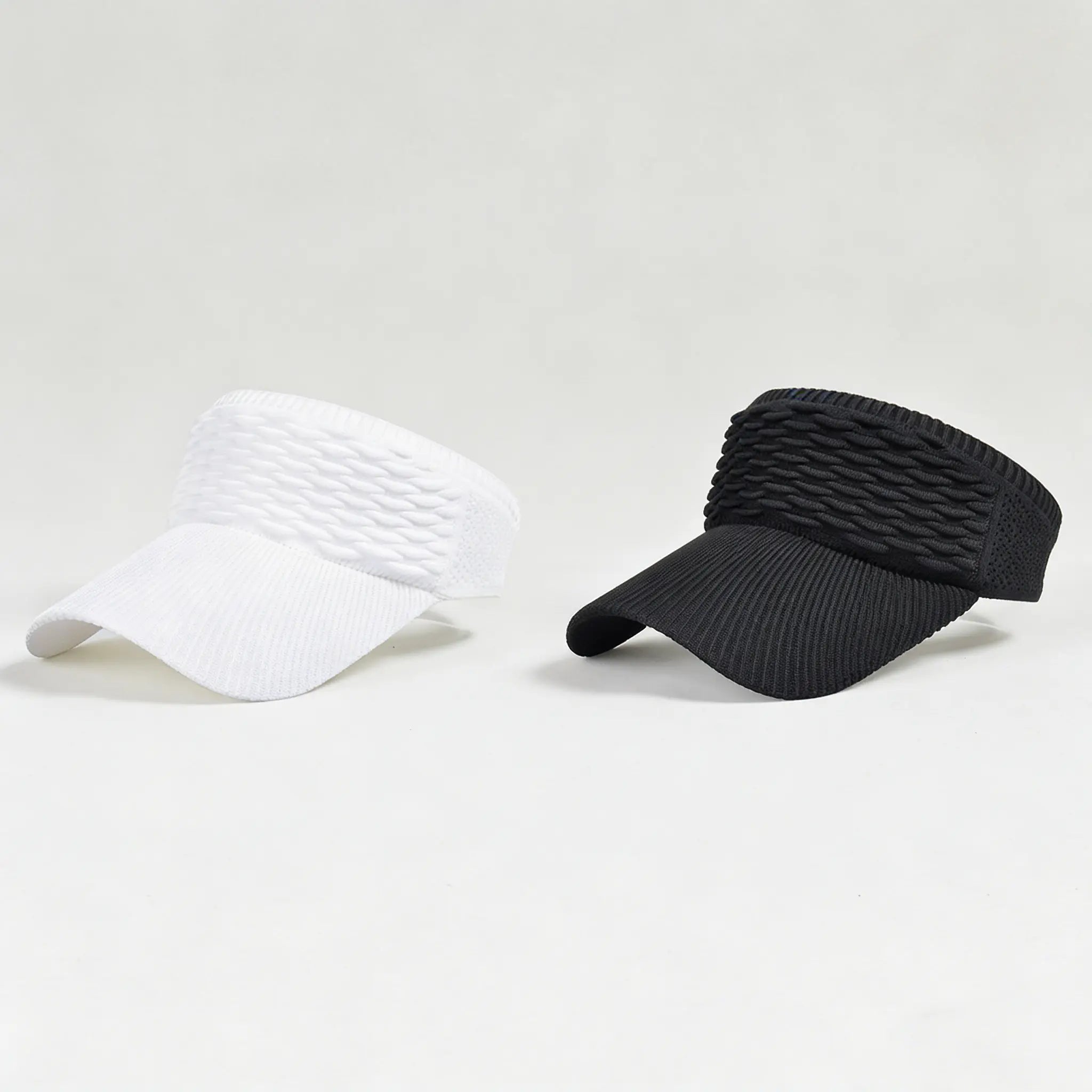 Lot de 2 visières de soleil pour femme, avec ouverture supérieure, respirantes et anti-UV, pour queue de cheval haute
