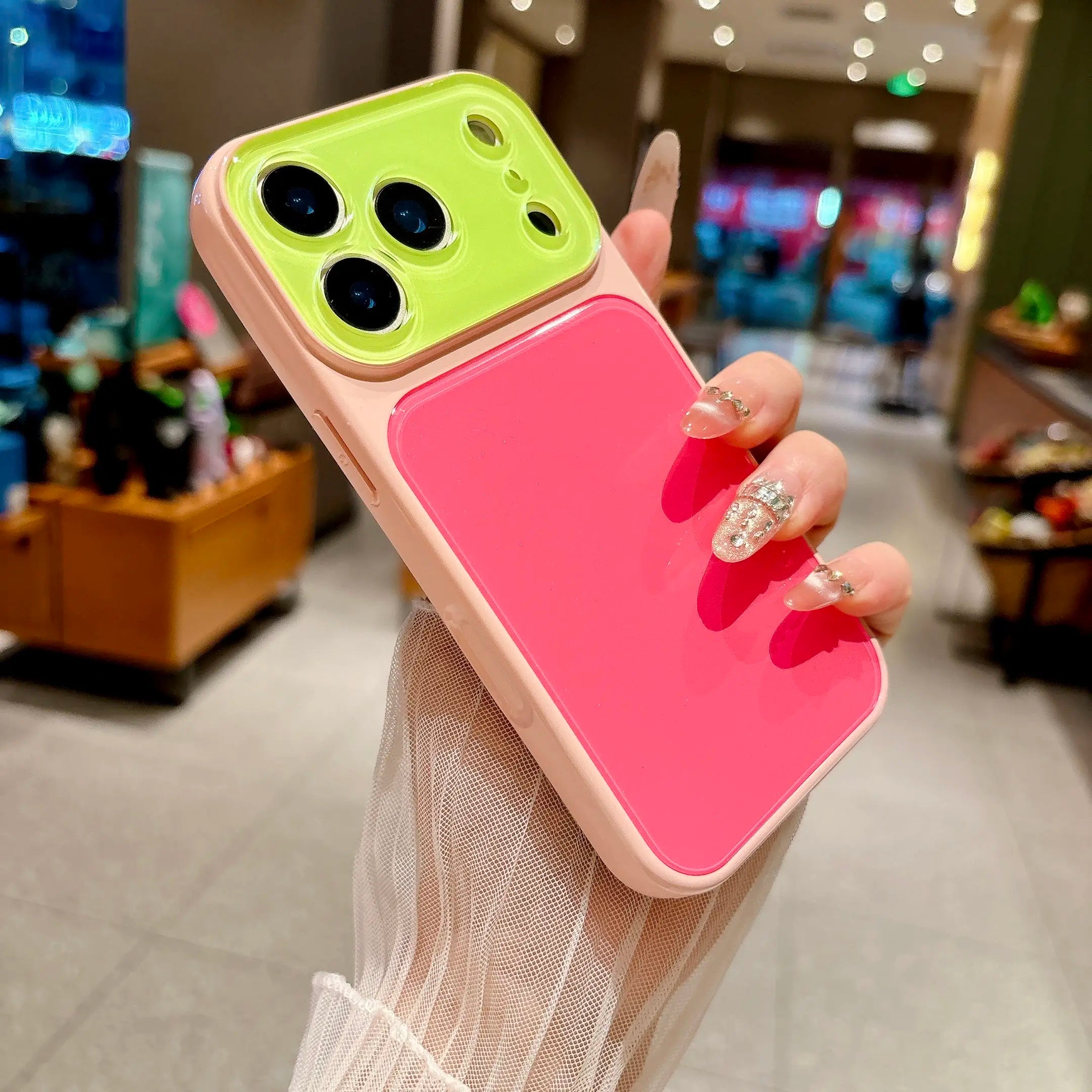 Contrast Color Matte Case for iPhone 17 16 15 14 13 Pro Max – Anti-Fall Full Lens Protection