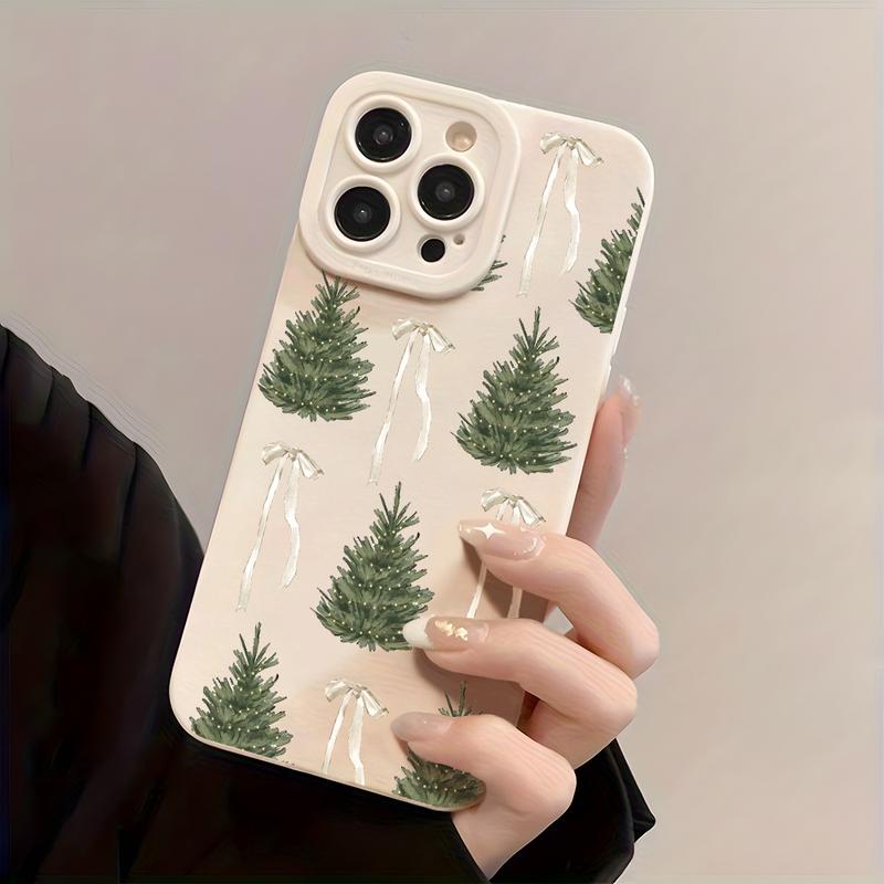 Christmas Tree Bow Clear TPU Case for iPhone 18 Pro Max – Shockproof Camera Protection Cover