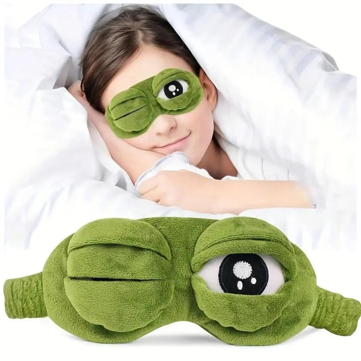 3D Funny Frog Sleep Mask | Adjustable Movable Eyes Cartoon Eyeshade