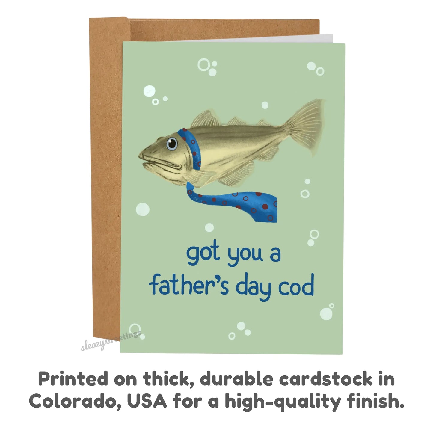 Funny Artist Hand-Drawn Father's Day Card - 5x7 Inch Greeting Card with Kraft Envelope