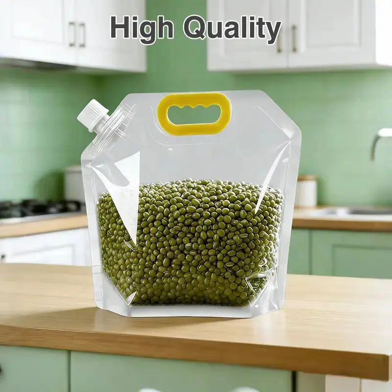 5 Pack Reusable Leakproof Food Storage Bags – Moisture-Resistant Pouches for Pet Kibble & Snacks