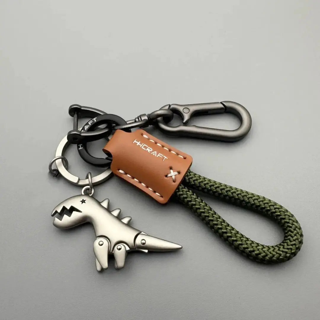 Leather-Mix Woven Rope Metal Charm Universal Car Key Chain - Bag Accessory, Sports & Outdoor Car Accessory, Handbag Pendant Small Gift, Car Key Chains, Universal Keychain