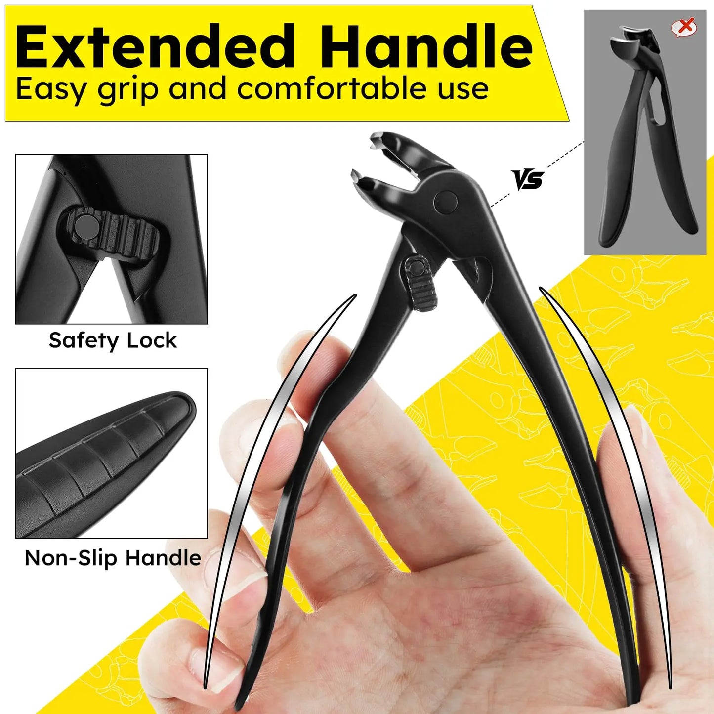 Metal Toenail Clippers for Adults, Long-Handled Curved Head with Catcher, Ultra-Sharp Heavy-Duty for Thick Nails