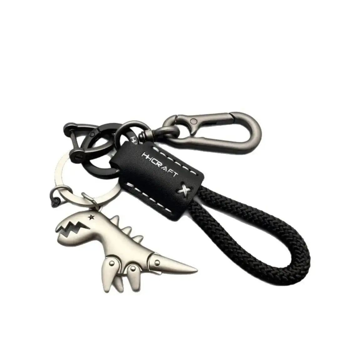 Leather-Mix Woven Rope Metal Charm Universal Car Key Chain - Bag Accessory, Sports & Outdoor Car Accessory, Handbag Pendant Small Gift, Car Key Chains, Universal Keychain