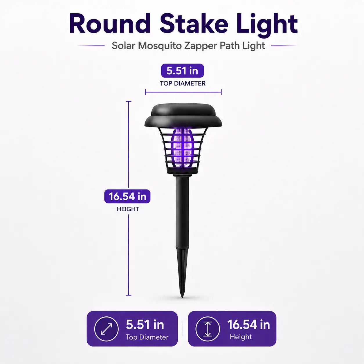 Outdoor Solar Mosquito Zapper: Dual-Mode Waterproof UV Bug Killer Stake Light