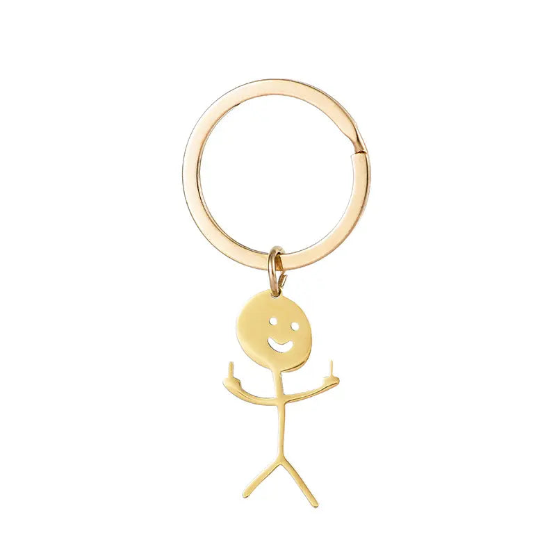 Cartoon Figure Shaped Keychain for Men & Women, Stainless Steel Keychain, Metal Key Chain, Cute Key Ring