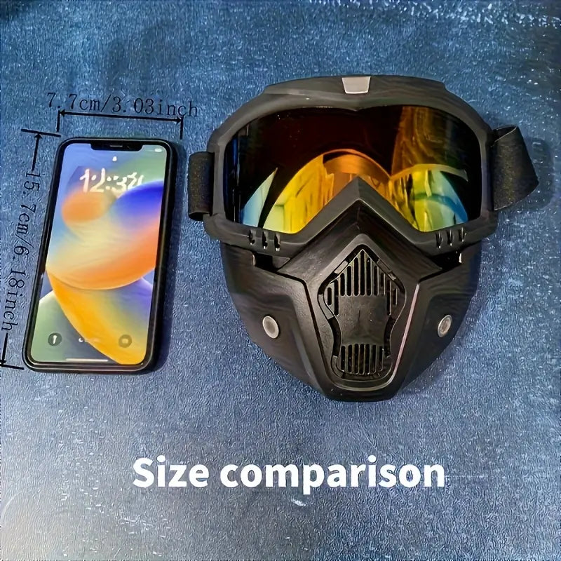 Full-Face Ski Goggles with Detachable Adjustable Mask | Anti-Fog HD Lenses, Comfort Sponge & Durable Plastic Frame
