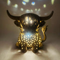 Highland Cow Tea Light Holder – 3D-Printed Filigree Hollow Candle Lantern