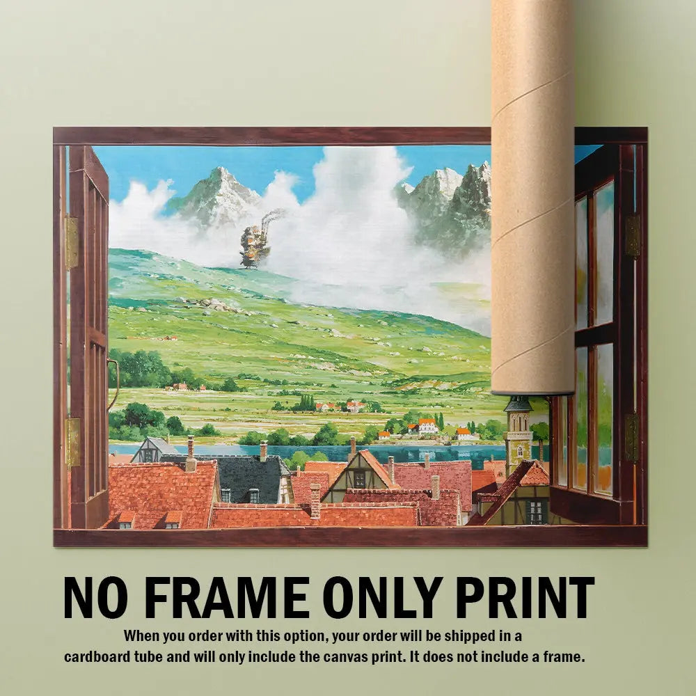 Howl's Moving Castle Art Print, Studio Ghibli Inspired, Anime Wall Art, Hayao Miyazaki Inspired - POSTER NO FRAME