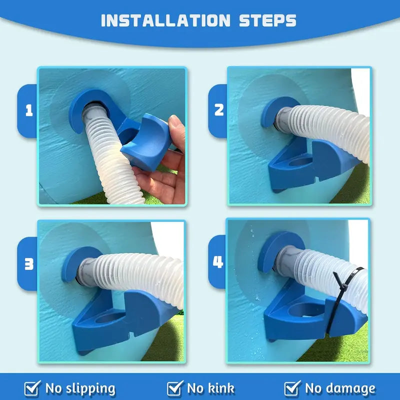 2Pcs Swimming Pool Pipe Holders, Pool Accessories, Pool Hoses for Above Ground Pools, Designed to Fit On Intex Pools - Prevent Pipe Sagging, Improve Pool Hoses Lifespan