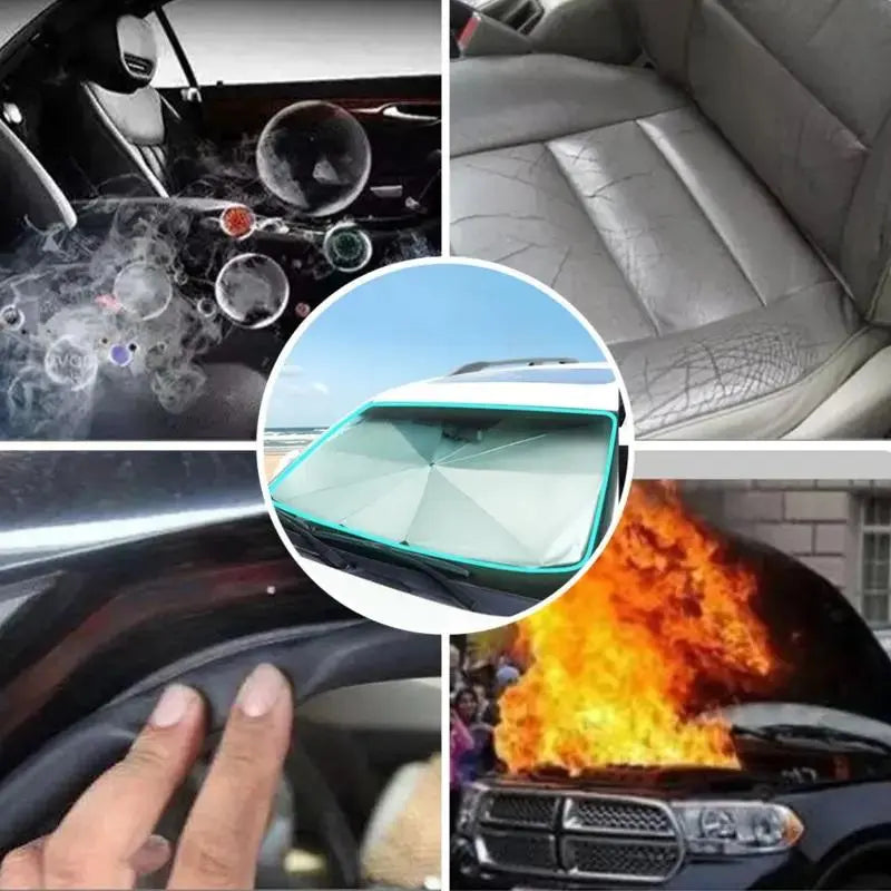 Car Front Windshield Sunshade, Multipurpose Car Glass Sun Shade, UV Blocker & Heat Reducer Car Sun Cover, Universal Easy-Fold Front Anti-UV Windshield Sunshade, Car Accessories