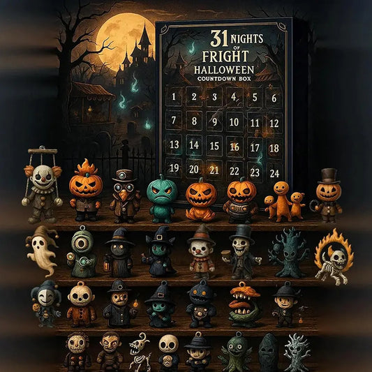 31 Days Halloween Countdown Calendar – Spooky Mini Figurine Surprise Box with Collectible Horror Decorations