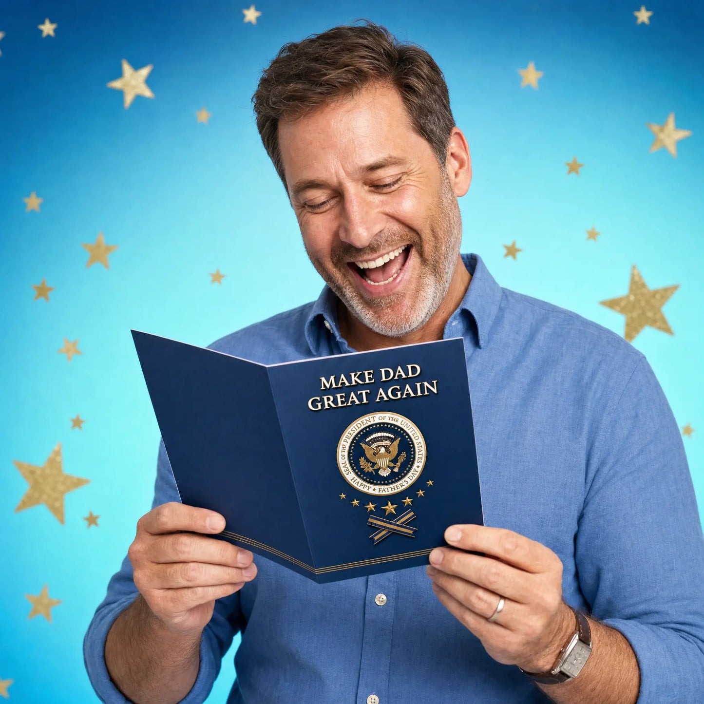 Funny Talking Father's Day Card with 35-Second Audio - Best Dad Gift from Son & Daughter