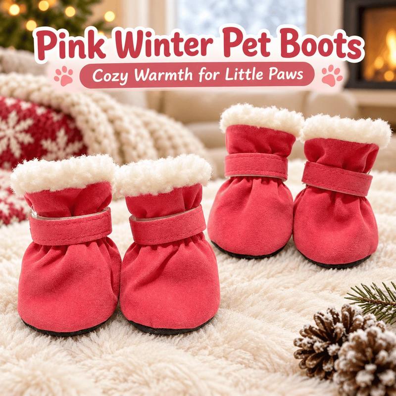 Soft Velvet Puppy Booties, Warm Non-Slip Paw Covers for Small Dogs
