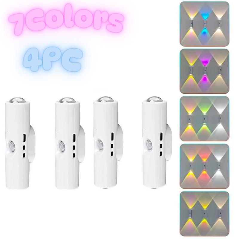 Smart LED Motion Sensor Magnetic Wall Lamp – Dimmable RGB USB Rechargeable Night Light