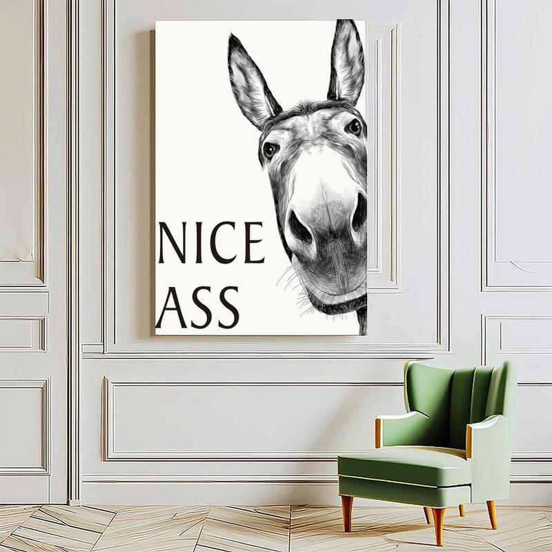 Arte de pared para baño · Decoración de casa de campo · Divertidos carteles vintage con burros para el hogar · Decoración de restaurantes · Cabezas de queso