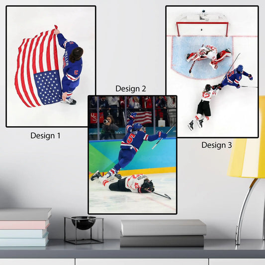 Team USA Hockey Gold Poster – Down But Never Out, Gift Idea