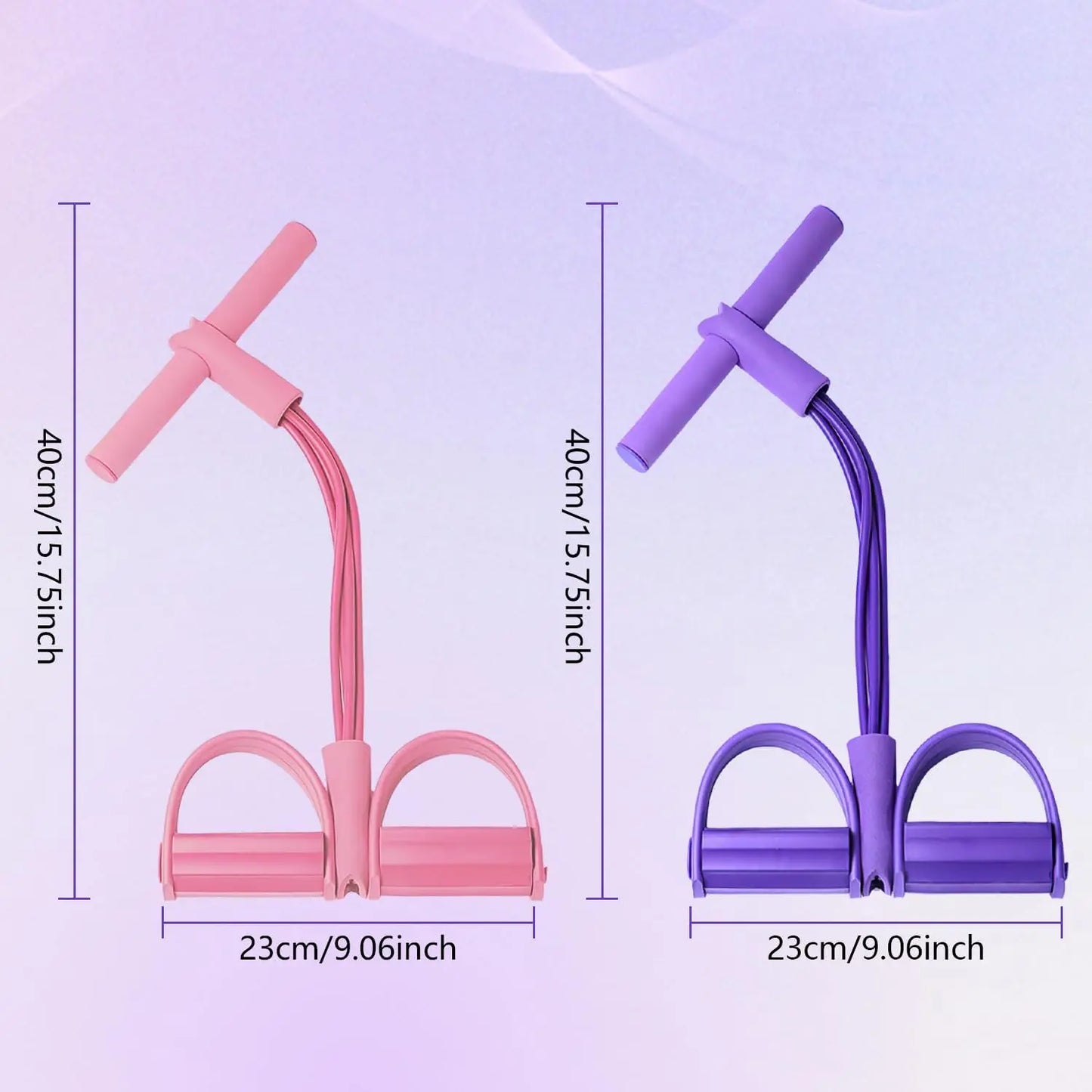 4-Tube Resistance Band Pedal - Elastic Pull Rope for Workout, Stretching & Home Fitness