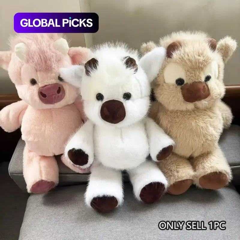 Soft Highland Cow Plush Toy for Kids Gifts and Cozy Room Decor