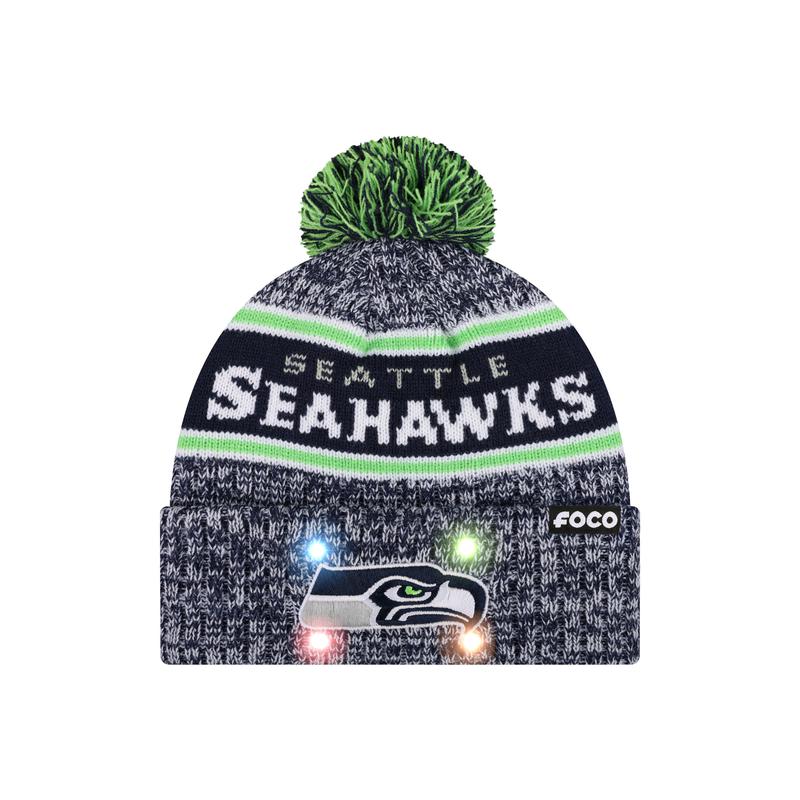 NFL Officially Licensed Team Color Warm Light up Pom Beanie