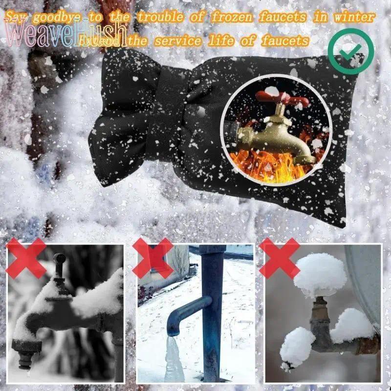 4-Pcs Thickened Waterproof Insulated Outdoor Faucet Covers for Winter Freeze Protection