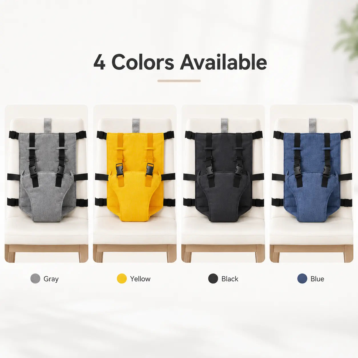 Portable Baby Seat Harness for Dining Chairs – Foldable Travel Booster Seat with Adjustable Straps