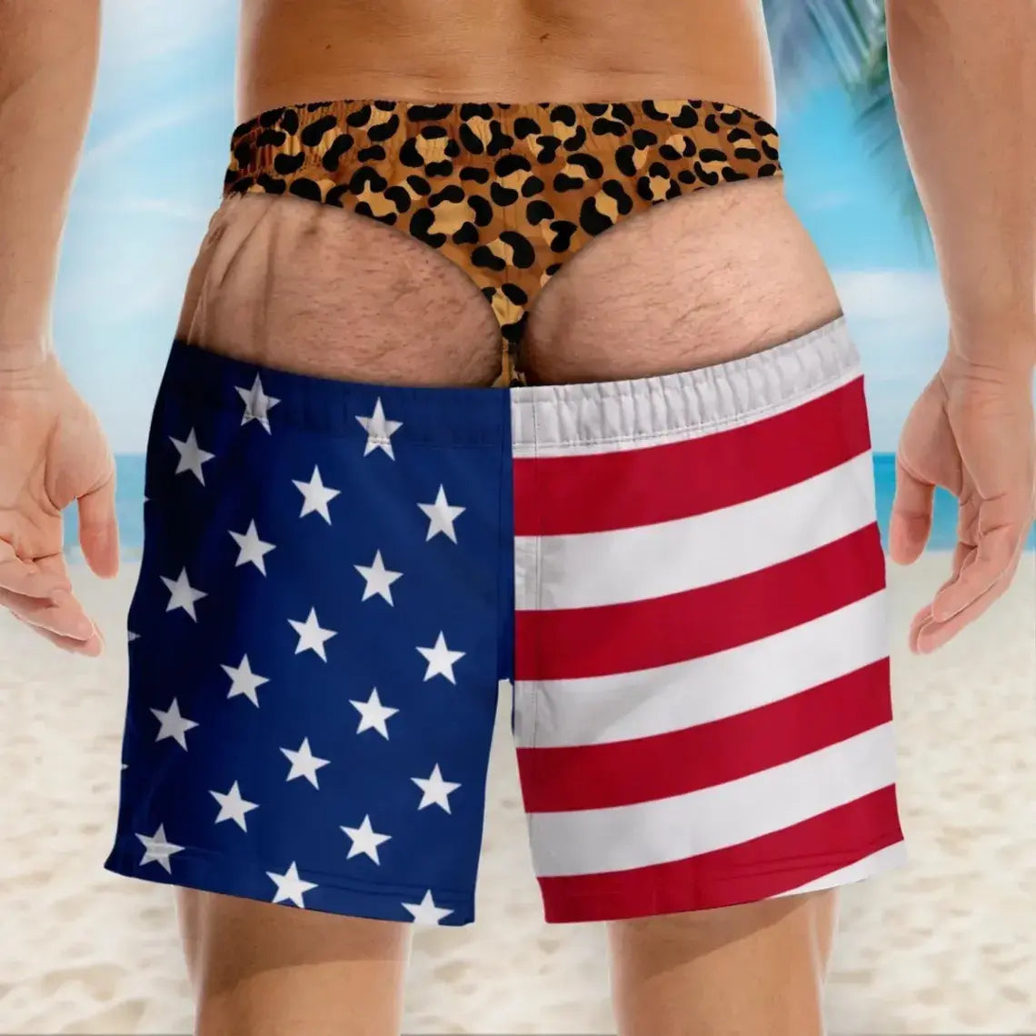 John Pork Men's Quick-Dry Printed Beach Swim Trunks – Casual Bathing Suits with Pockets & Drawstring