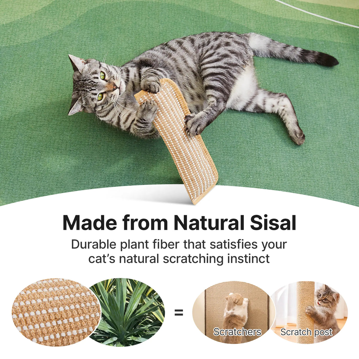 Potaroma Natural Sisal Cat Kicker Toys – Double-Stitched Scratching Toy (2 Pack)