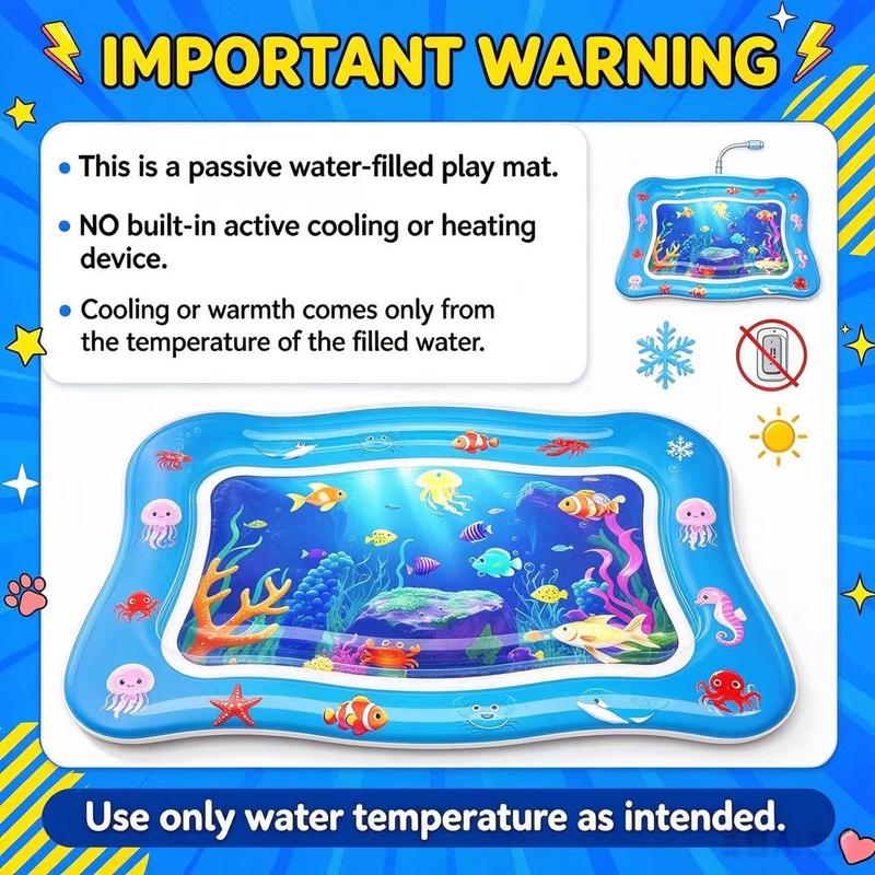 Thick 0.7mm PVC Cat Water Play Mat – Interactive Cooling Activity Pad with Floating Fish