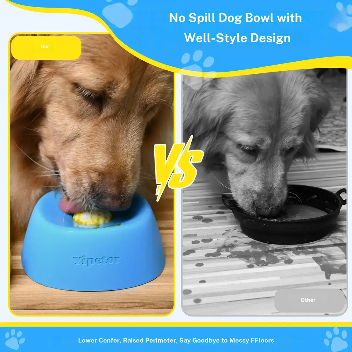 Yipetor Slow Feeder Dog Licking Bowl with Rolling Ball – No-Spill Liquid Treat & Yogurt Feeder