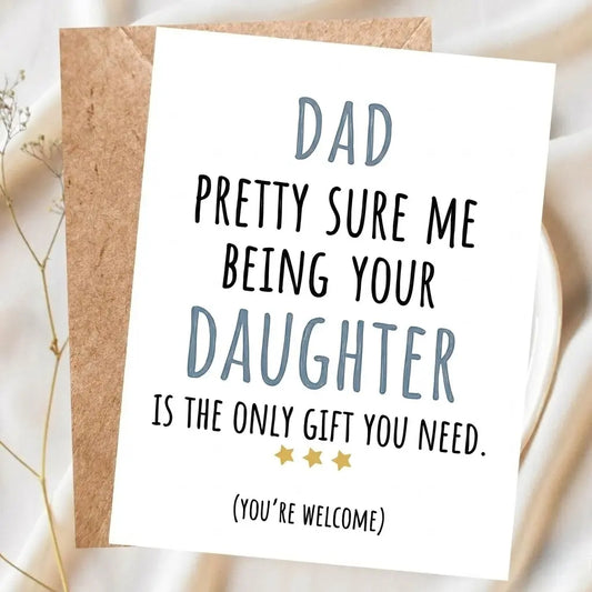 Funny Father's Day Card, Gift from Daughter Son, Fathers Day Gift Card, Gift For Him, Card For Daddy, Papa Presents
