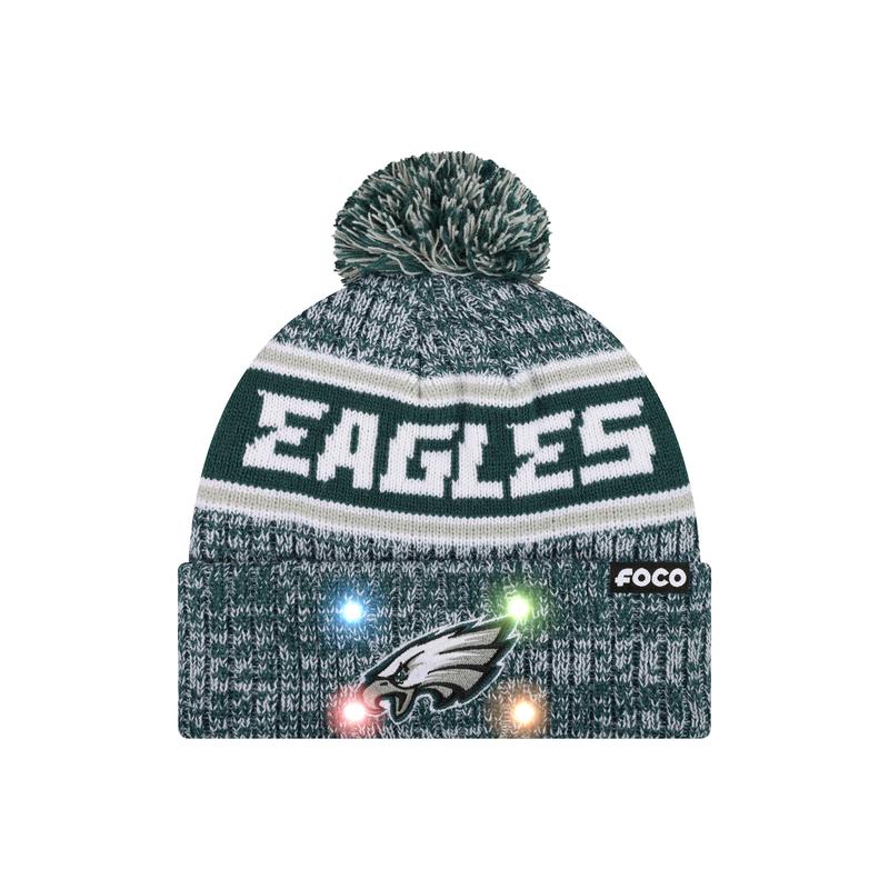 NFL Officially Licensed Team Color Warm Light up Pom Beanie