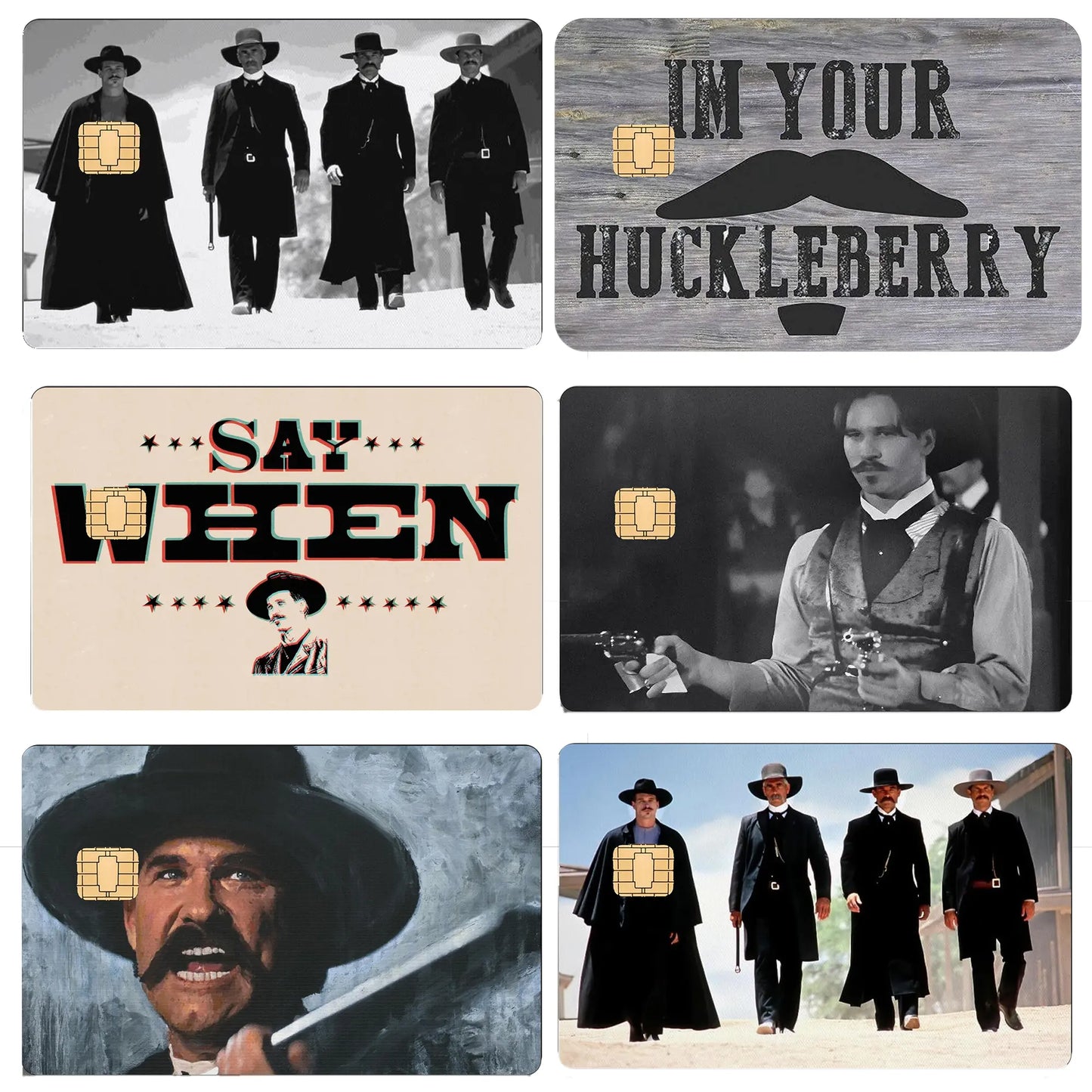 Tombstone Card Skin, I'm Your Huckleberry Say When Card Sticker, Doc Holliday Premium Matte Vinyl Stickers