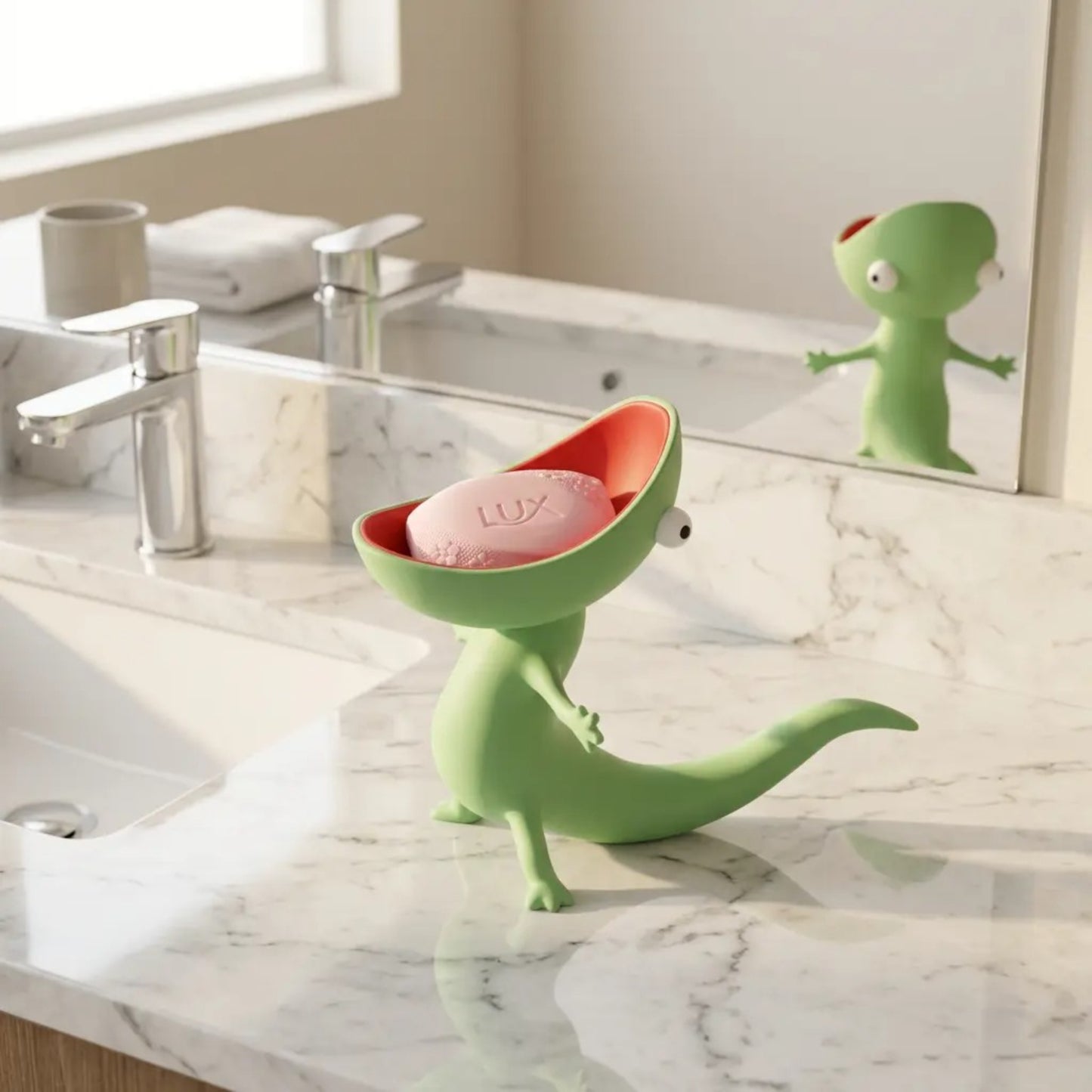 Cute Lizard Soap Holder – Multifunctional Sponge, Jewelry & Key Holder for Bathroom and Kitchen