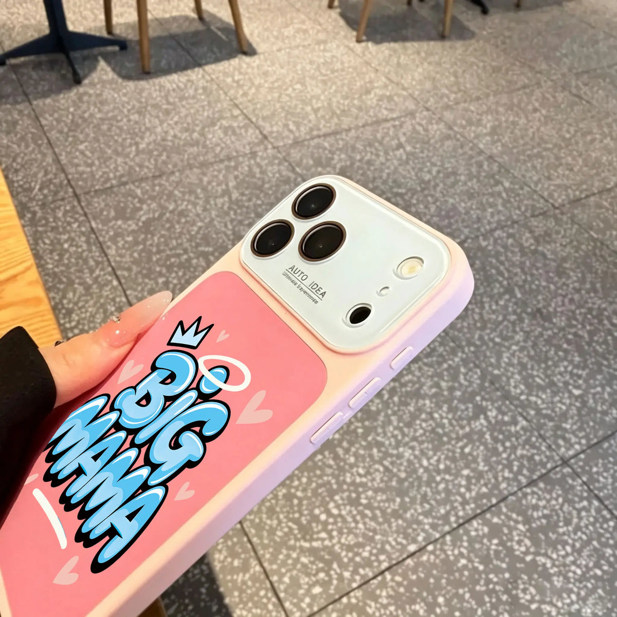 Big Mama Crown Halo Heart Phone Case for iPhone 17 Pro Max – Dopamine Color Block Shockproof Cover
