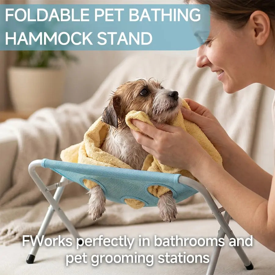 New Foldable Pet Bathing Stand, Cat Dog Bath Hammock, Anti-Movement, Anti-Scratch, Medication Feeding, Bath Rack Tool Supplies