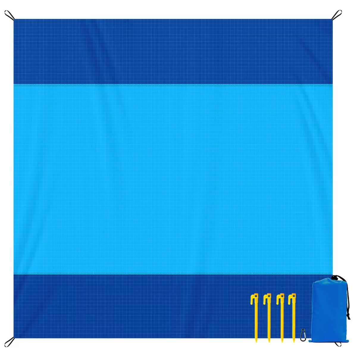 Striped Waterproof Beach Blanket, Lightweight Sandproof Picnic Mat for Travel & Camping