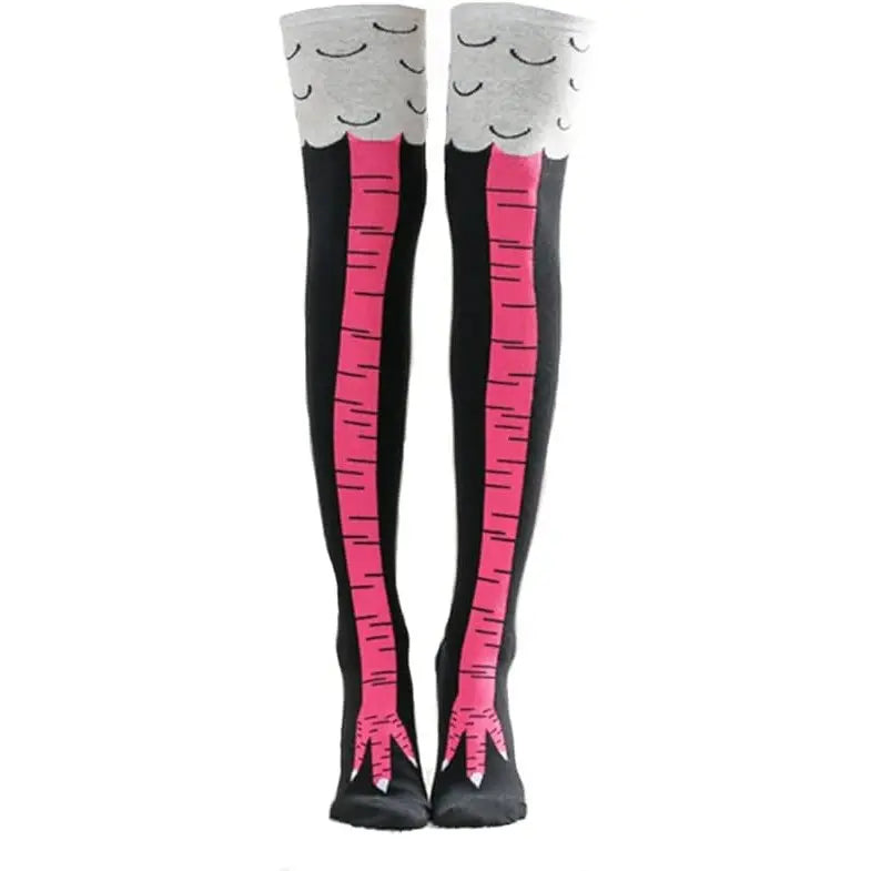 Novelty Funny Chicken Leg Knee High Socks