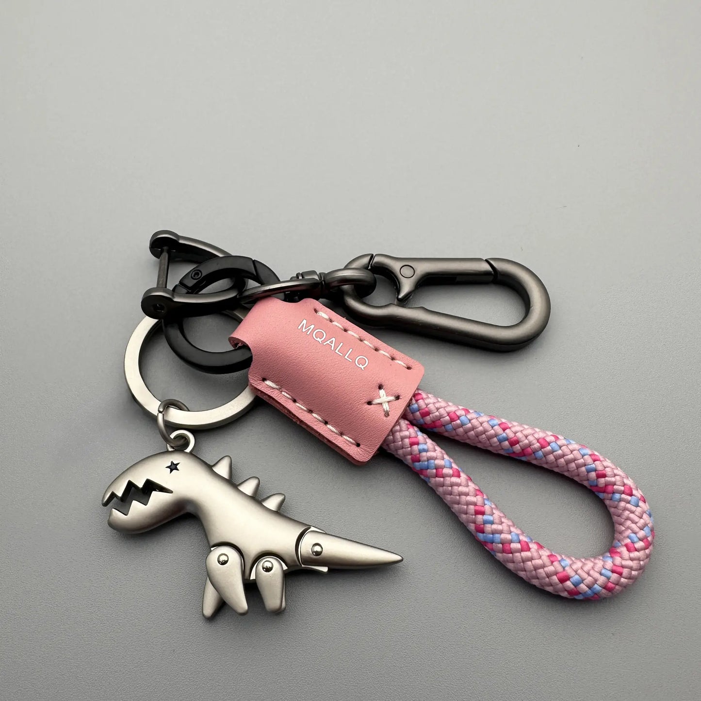 Leather-Mix Woven Rope Metal Charm Universal Car Key Chain - Bag Accessory, Sports & Outdoor Car Accessory, Handbag Pendant Small Gift, Car Key Chains, Universal Keychain