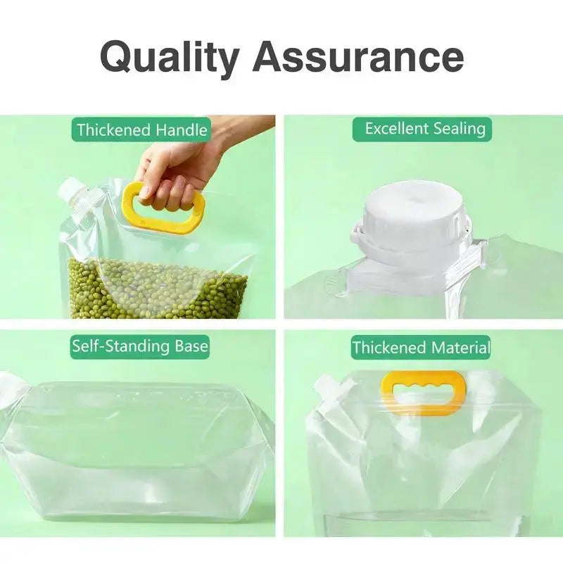 5 Pack Reusable Leakproof Food Storage Bags – Moisture-Resistant Pouches for Pet Kibble & Snacks