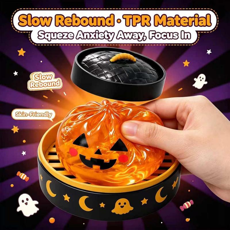 Cute Halloween scary ghost Maruko squeeze toy set, portable stress-relief hand squeeze toys, perfect Halloween party treat bag fillers and holiday gifts