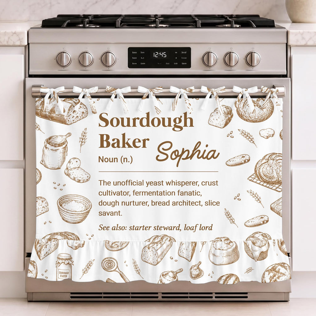 Sourdough Baker Noun, Personalized Oven Skirt Curtain, Gift For Bakers - 2