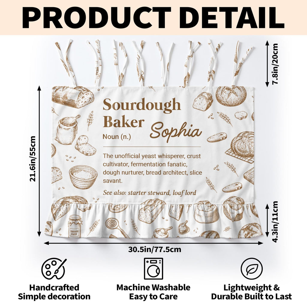 Sourdough Baker Noun, Personalized Oven Skirt Curtain, Gift For Bakers - 10