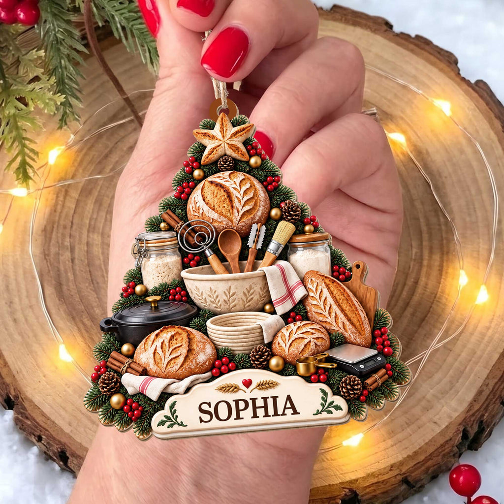 Sourdough Lover Holiday Dream, Custom Ornament, Gift For Bakers - 8