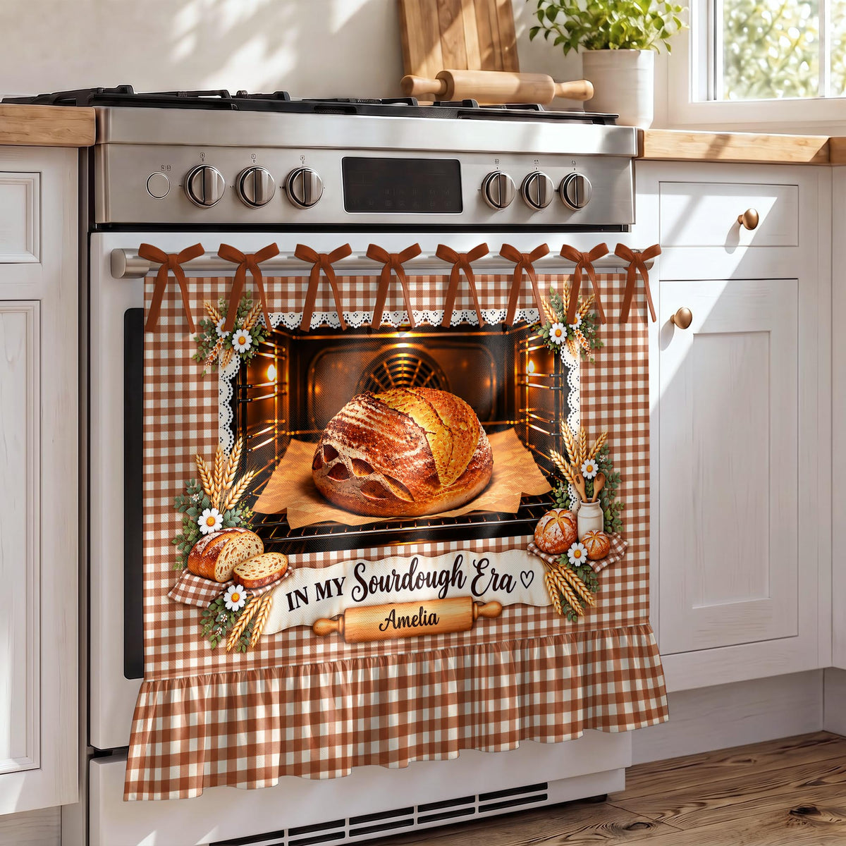 In My Sourdough Era, Personalized Oven Skirt Curtain, Gift For Bakers - 3