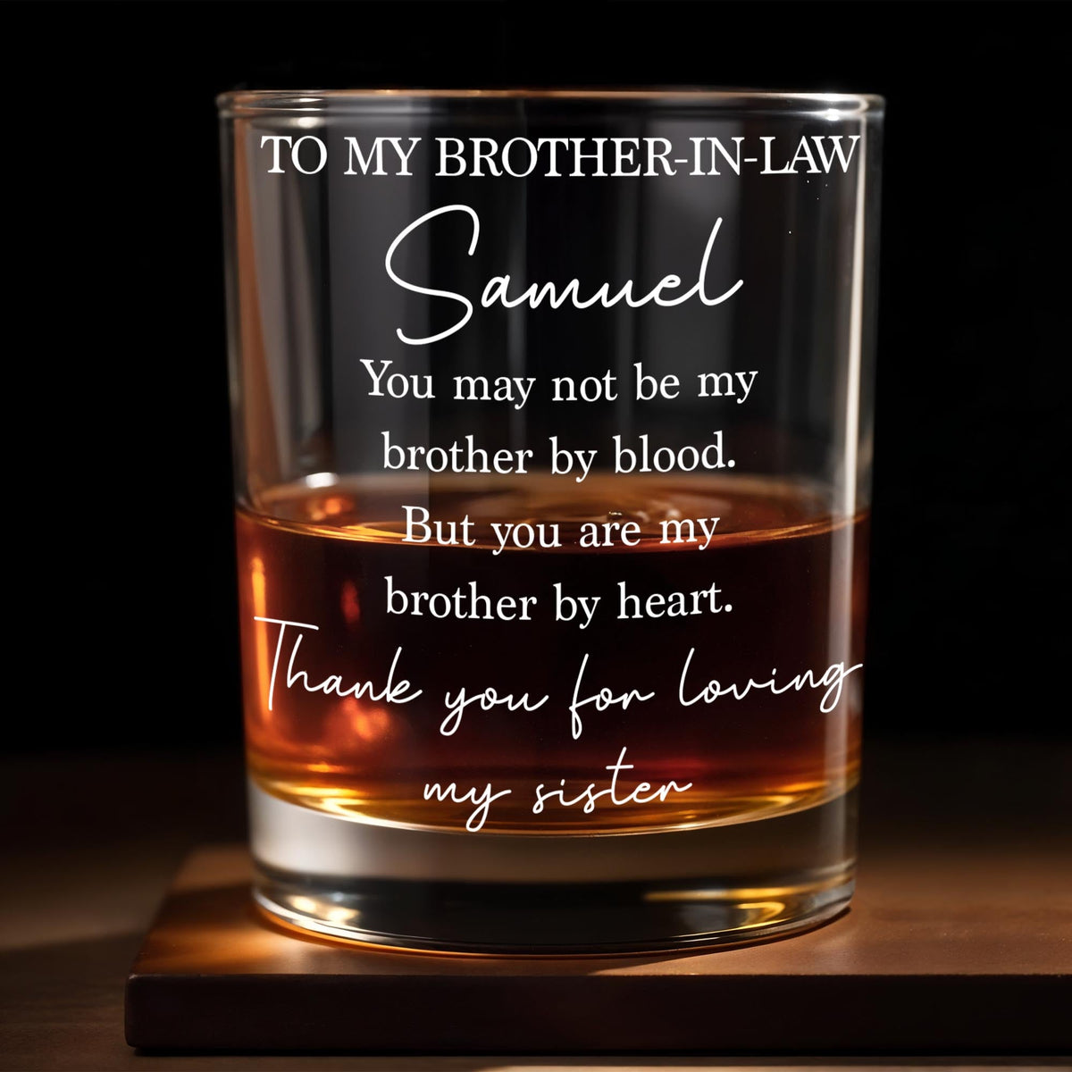 To My Brother In Law, Whiskey Glass, Gift For Him and Whiskey Lovers - 1
